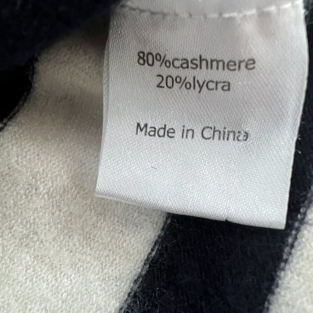 La Ligne Cashmere Stripe Sweater Vest – Ivory/Black – XL - Picture 4 of 6